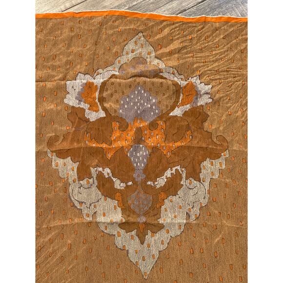 Pertegaz Women's Brown 100 %Silk Square Scarf - Picture 2 of 13